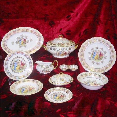 bộ đồ ăn gốm sứ cao cấp Nội Thất Pha Lê Châu Âu